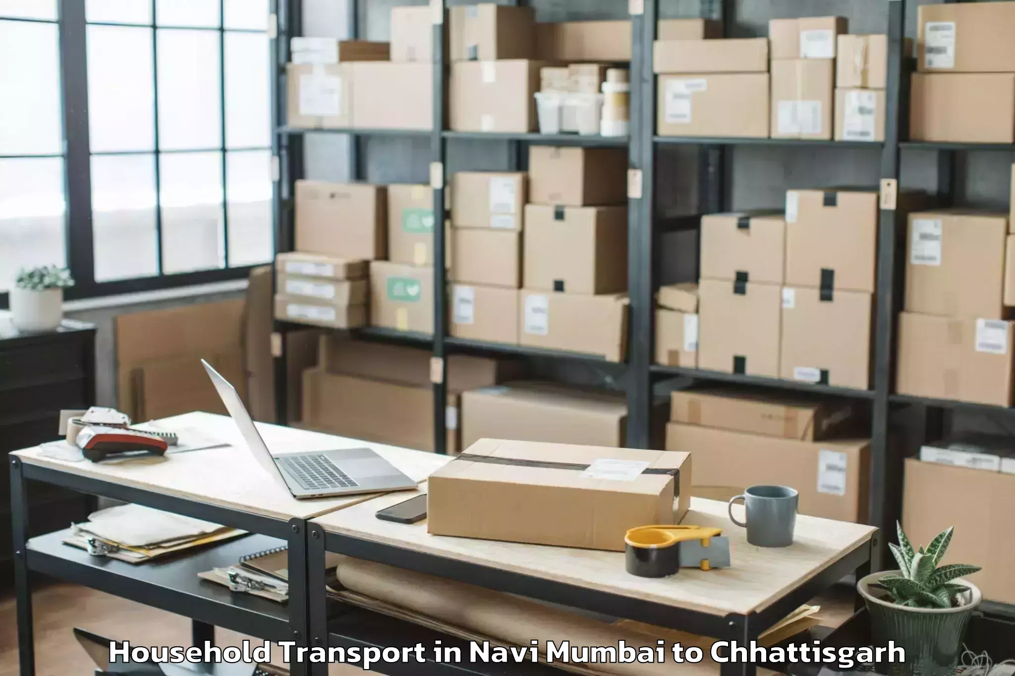 Top Navi Mumbai to Baloda Bazar Household Transport Available